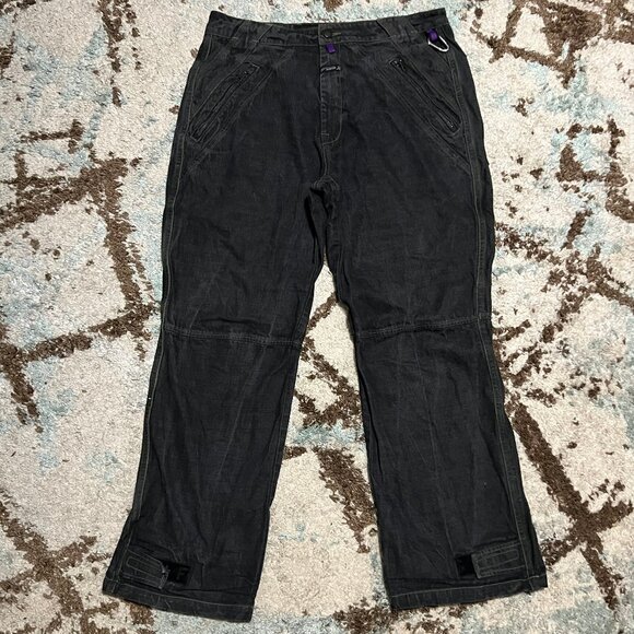 Vintage Marithe Francois Girabaud Baggy Black Jeans Size 36x30 Y2K Unique - Picture 1 of 11